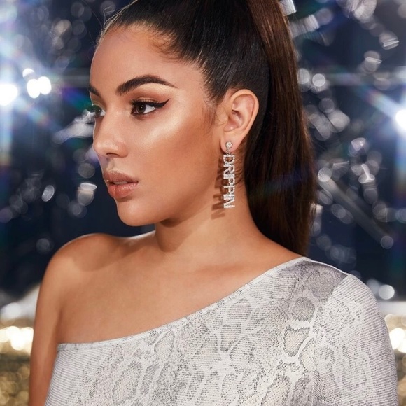 Silver dimond DRIPPIN earrings - Picture 3 of 3